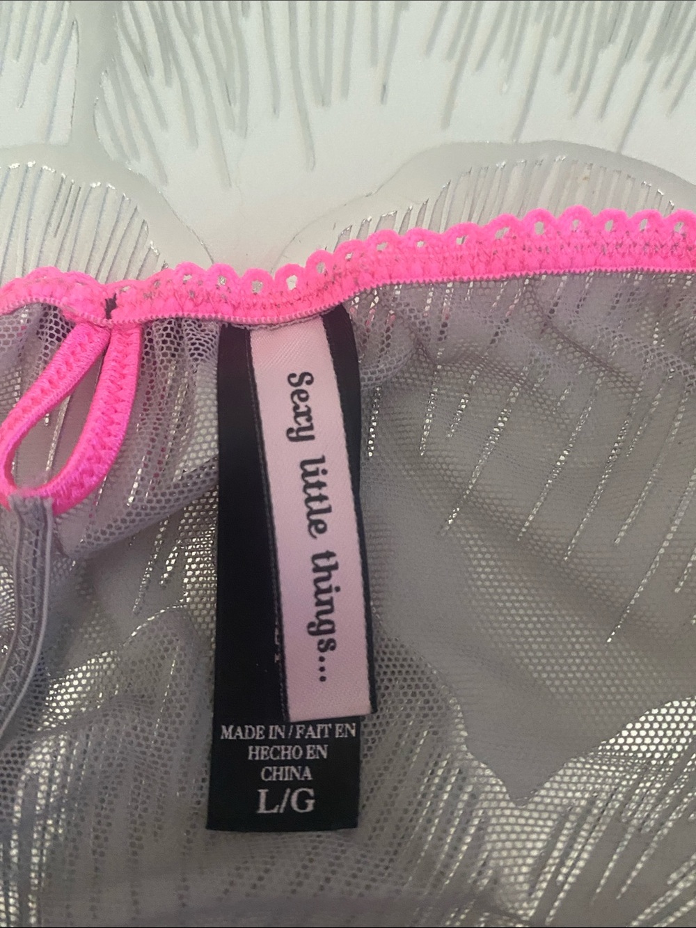 Victoria’s Secret sexy little things Gray & Hot Pink Lace Bikini Panty - Picture 4 of 7